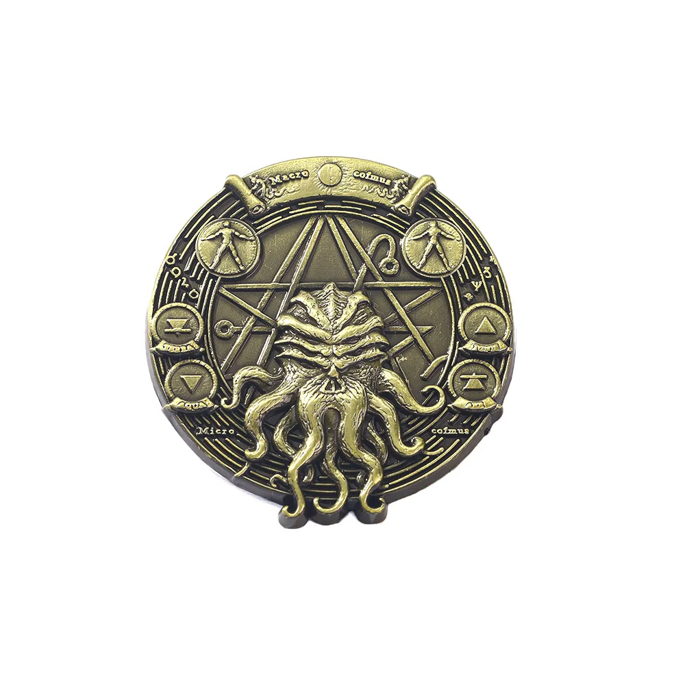 

Novel Cthulhu Mythos Cospaly Badge Metal Lapel Pins Costumes Brooches Retro Pentagram Backpack Accessories Halloween Party Props