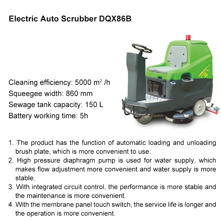 DQX86B Electric Auto Scrubber Outdoor Ride-on Floor Sweeper Floor Cleaning Machines