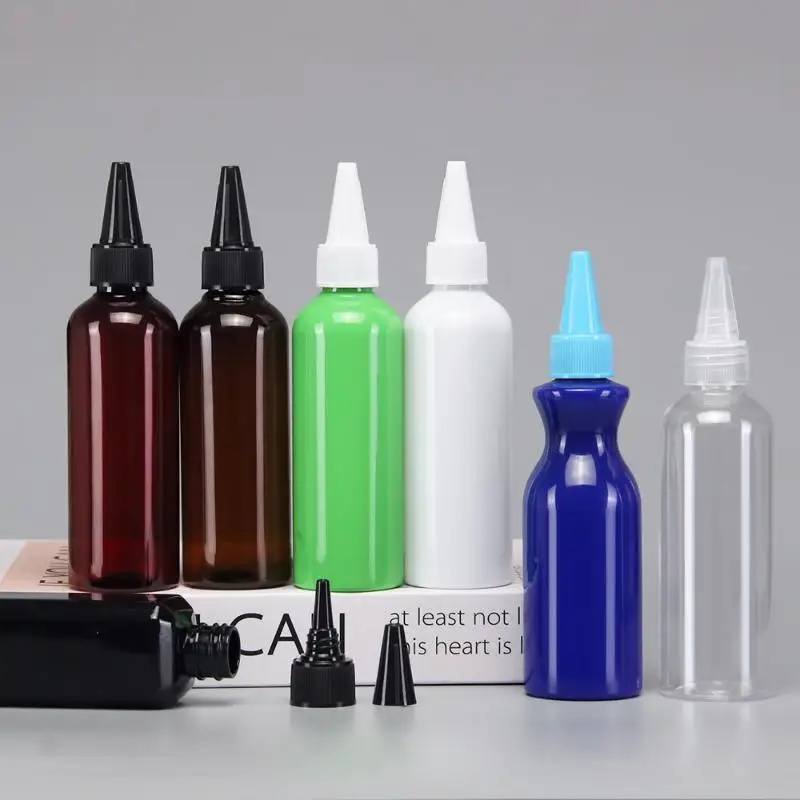 10Pcs Portable Squeeze Plastic Bottles Pointed Tip Leakproof Screw Cap Liquid Dispensing Container for Travel Cosmetic Lotion
