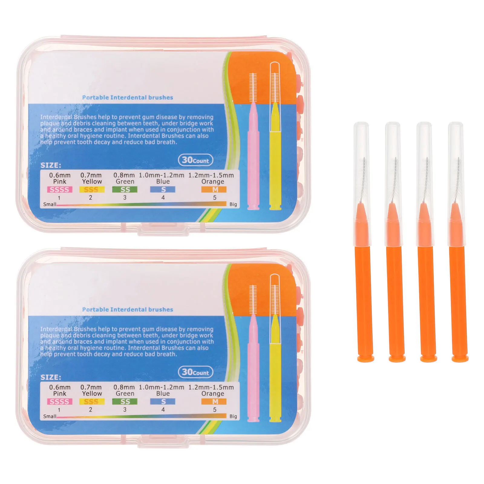 60 قطعة مجموعة فرشاة بين الأسنان المحمولة أدوات تنظيف الأسنان الأسرة السفر العمل قطن الأسنان منظف الأسنان فرشاة بين الأسنان