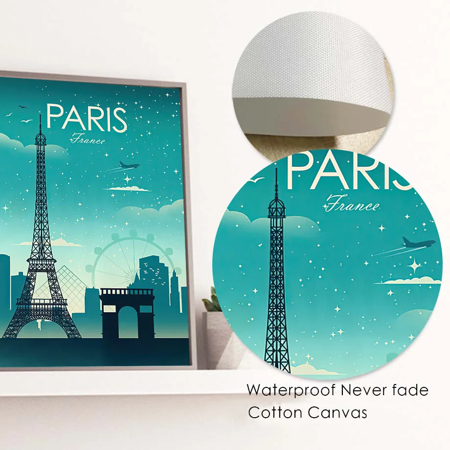 ملصق سفر عتيق لديكور المنزل ، لوحة قماشية ، رسم جداري ، صور مطبوعة جدارية ، نيويورك ، باريس ، موسكو ، فينيسا ، يصلح لغرفة المعيشة