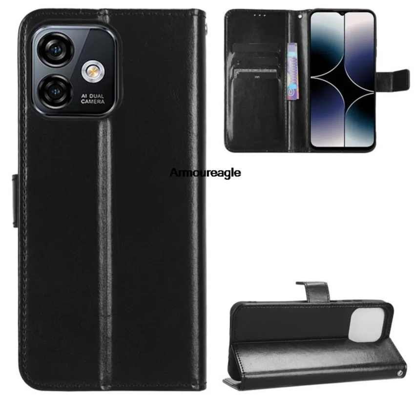 for ulefone note 16 pro case on classic flip luxury pu leather phone case guard protector for ulefone note16pro case cover