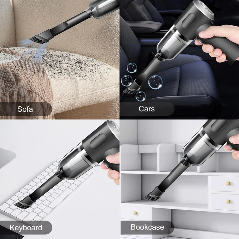 AA86 ワイヤレスハンドヘルド車掃除機ハイパワー充電式家庭用ミニ掃除機、デスク用掃除機