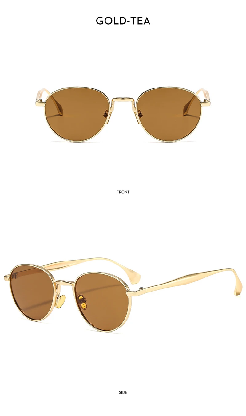 SHAUNA Retro Metall Runde Punk Männer Sonnenbrille Shades UV400 Mode Trend Gradienten Frauen Sonnenbrille – Detail 9