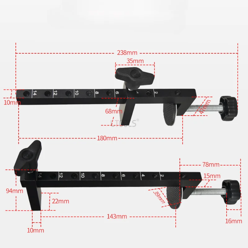 Morsetto per la lavorazione del legno tipo G regolabile elevato da 0-14 cm Morsetto di fissaggio rapido resistente in lega di alluminio Morsetto F