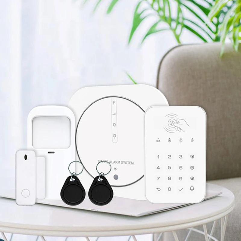 Graffiti Burglar Alarm Intelligent WIFI+GSM Dual Network Alarm System ABS Screenless Alarm Host