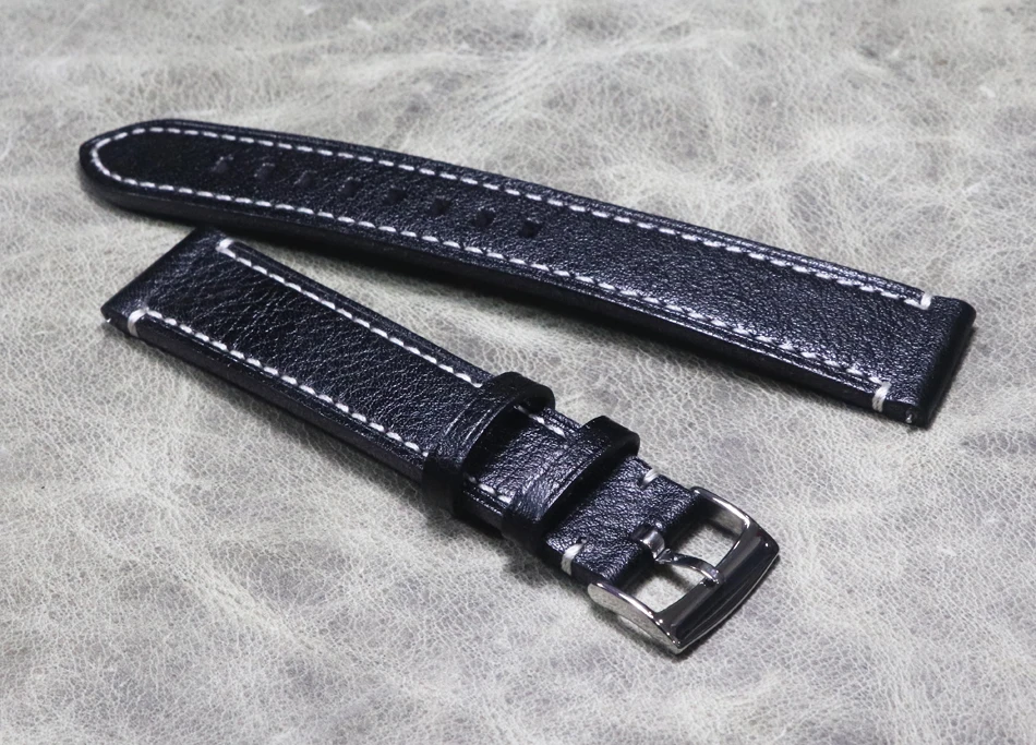 For Man Hand Lengthened Wrist Strap 20mm 22mm Manual Quick Release Cowhide Summer Leather Extended Style Watch Band