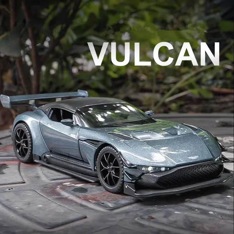 1:32 Aston Martin Vulcan Alloy Sports Car Diecast Metal Racing Car Model Symulacja dźwięku i światła Kolekcja zabawek dla dzieci Prezent