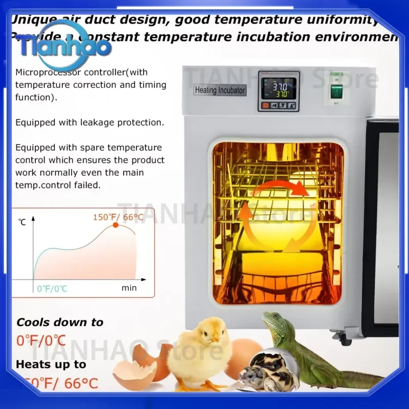 Digital Lab Incubator for 18L 20L PID Temperature Control Bacterial Culture Seed Germination Egg Reptile Incubation