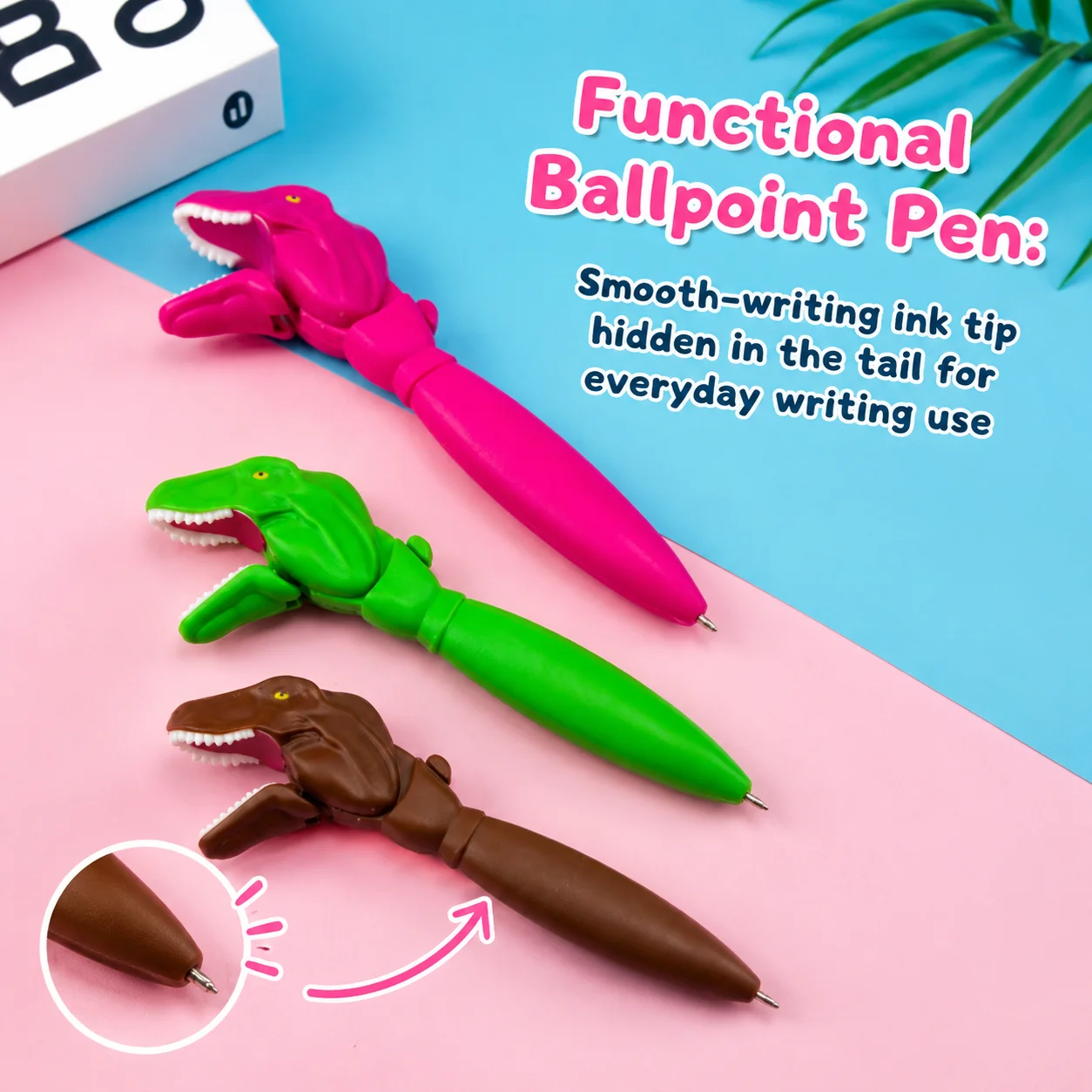 Creative Dinosaur Mouth Gel Pen Cartoon Decompression Funny Big Mouth Ballpoint Pen Stress Relief Office Supplies Creative Toy