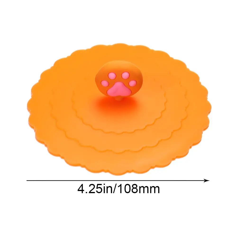 Cute Tea Coffee Lids Cap Reusable Dustproof Leakproof Silicone Cup Cover Suction Cup Cover