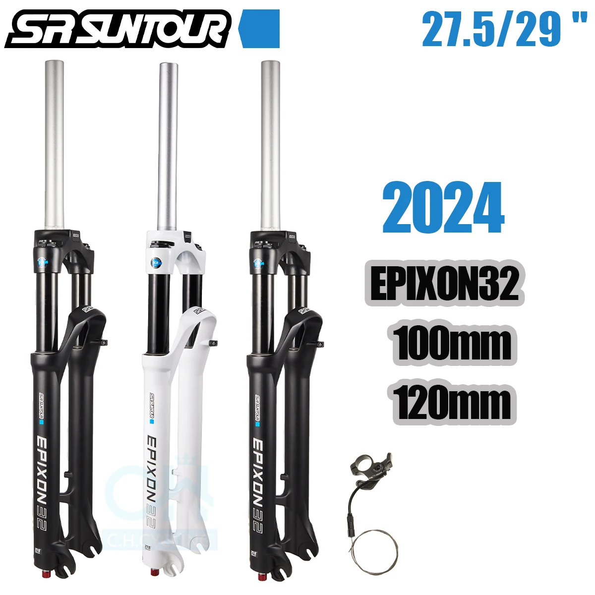 SR SUNTOUR EPIXON 2024 model MTB Mountain Bike  Fork 27.5/29inch remote control Stroke 100/120mm air suspension front fork