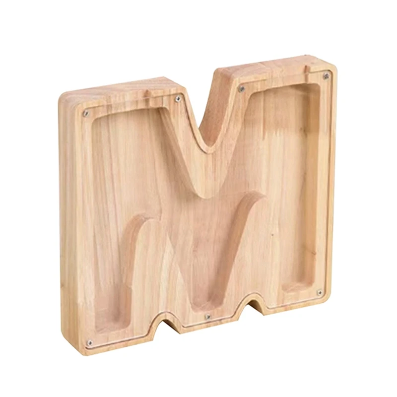Hucha con letras para niños, hucha transparente con alfabeto de madera, hucha decorativa personalizada para ahorrar dinero