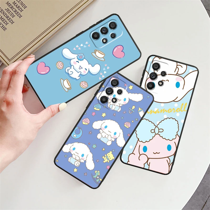 

Cinnamoroll Cartoon Cute For Samsung A53 A52 A33 A32 A51 A71 A21S A13 A73 A55 A22 A23 A35 A72 A54 A12 5G Black Back Phone Case