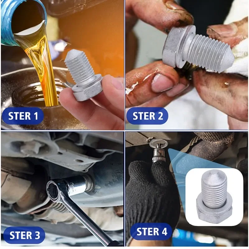 Car Oil Drain Screw Washer Set N90813202 Auto Engine Pan Oil Drain Gearbox Bolt Car Replaceable Accessories For Volkswagen Audi