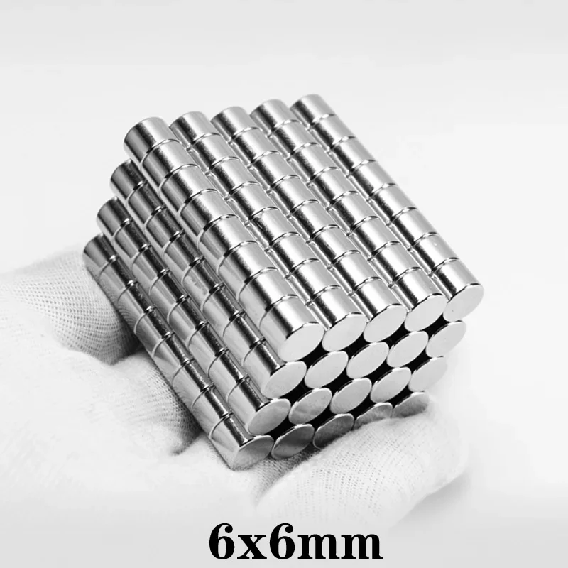 10~400pcs 6x6mm N35 Round Strong Powerful Magnets 6mm x 6mm Neodymium Magnet Dia 6x6 Permanent NdFeB Magnets Disc 6*6mm 6*6