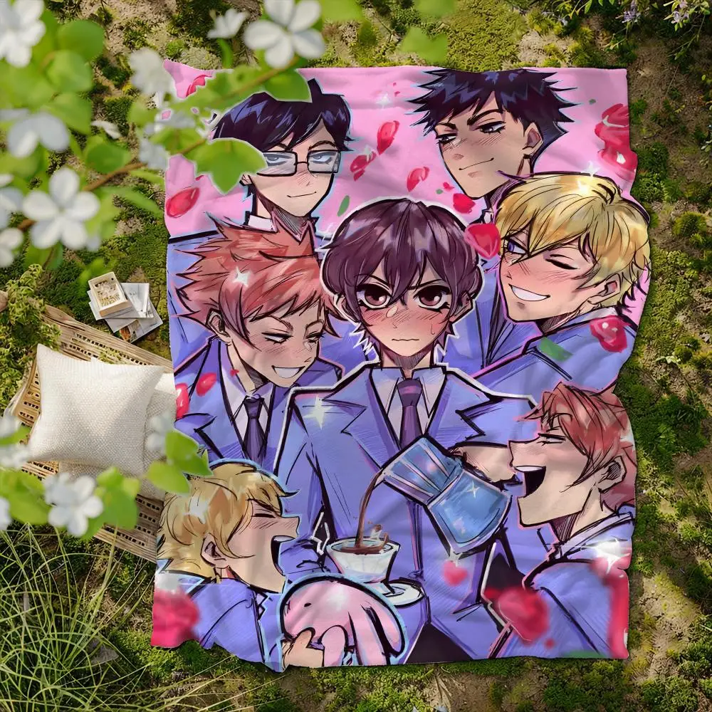 anime O-Host Club O-Ouran Throw Soft Flannel Blanket for Bed Bedroom Sofa Picnic Throw Skin-friendly Breathable Gift Cover