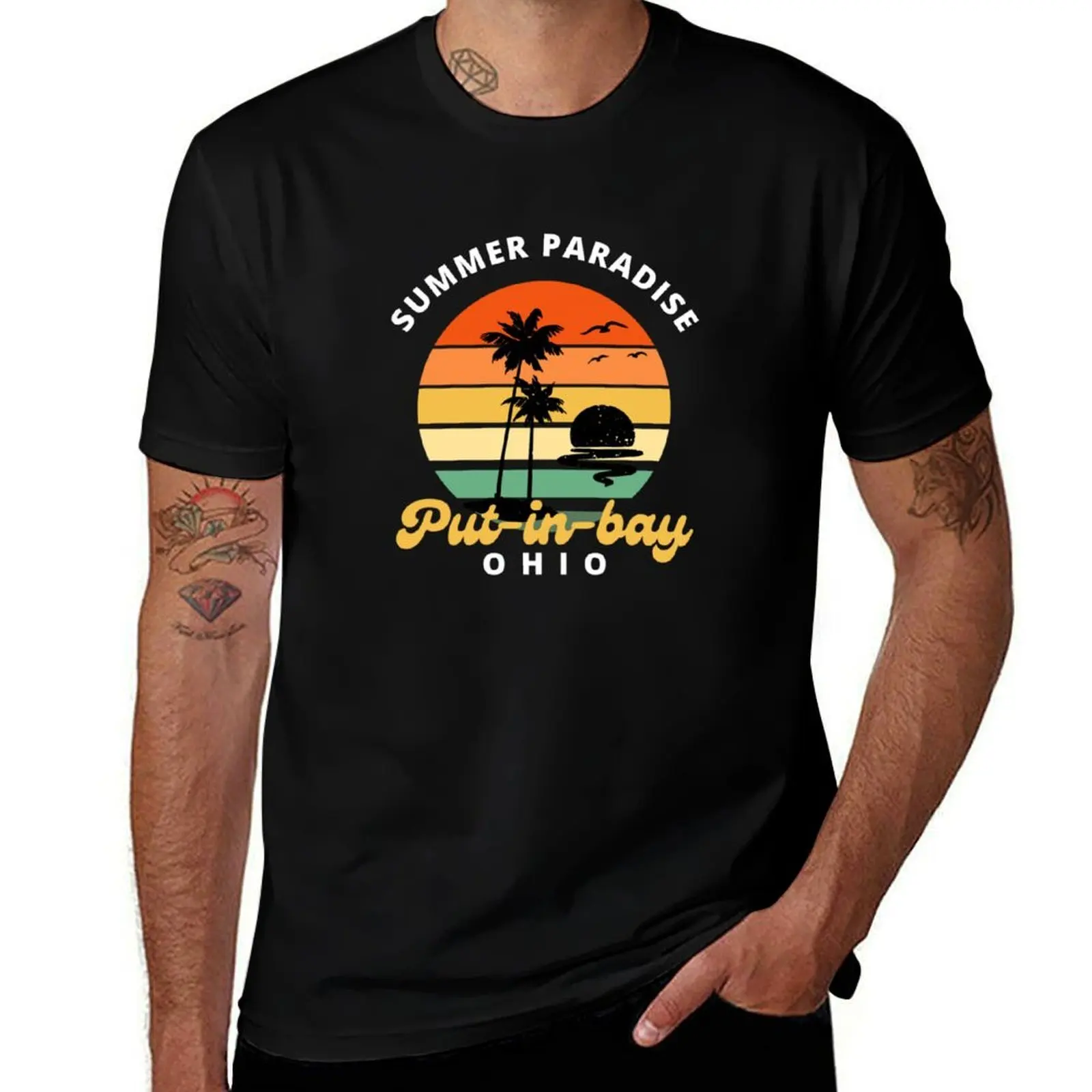 Put-in-bay ohio summer sunset men women T-Shirt High Elasticity Sports T-Shirt