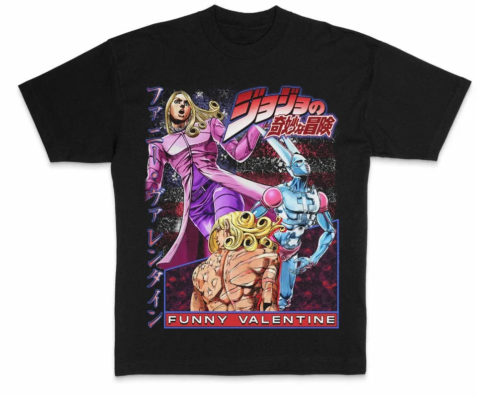 JoJo Golden Wind Giorno Giovanna Retro Anime Graphic T-Shirt Cotton Men Women Vintage Style Streetwear Tee