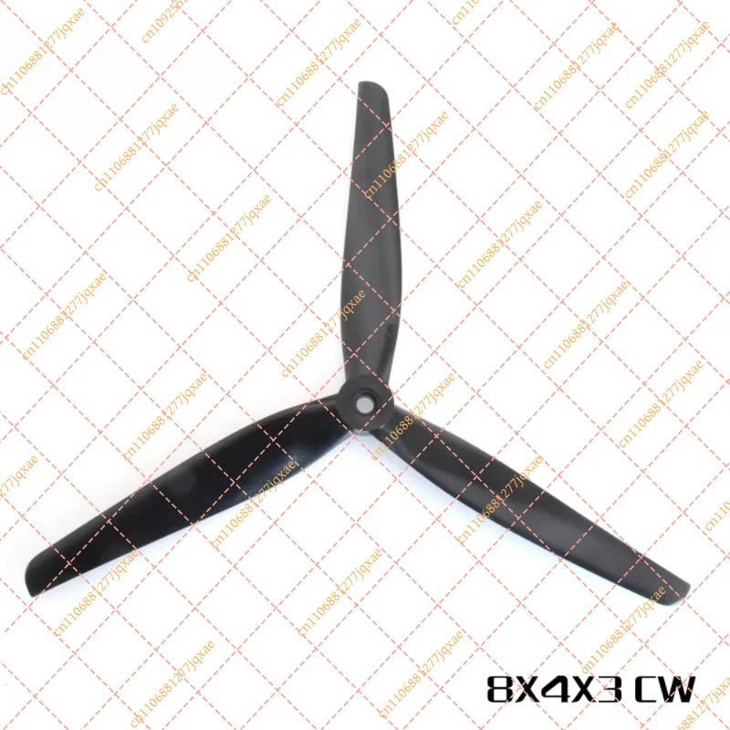 1 Pair for HQProp 8 Inch Tri-Blade Props - Carbon Nylon Propellers for FPV Drones (Multiple Sizes: 8040, 8043, 8045, 8060)
