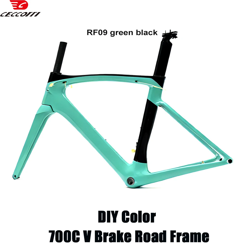 Order Color For T1000 Full Carbon Road Bike Frame with V-Brake And BB68 Thread Bicycle Frameset DIY Color 700C X 28C Framework