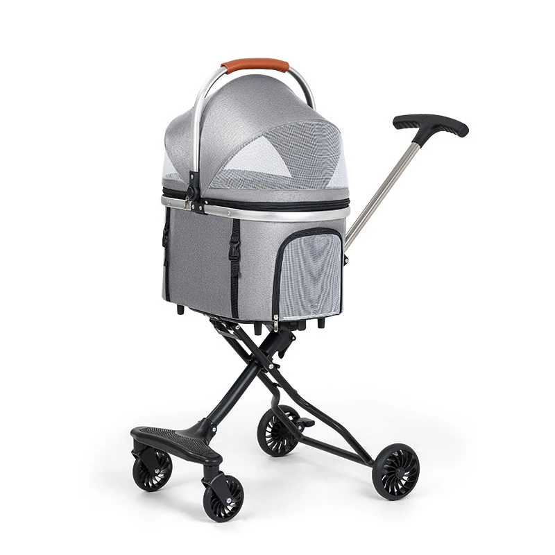 

Factory Small Animal Pet Stroller Travel Detachable Luxury Dog Cat Stroller For Cat Trolley