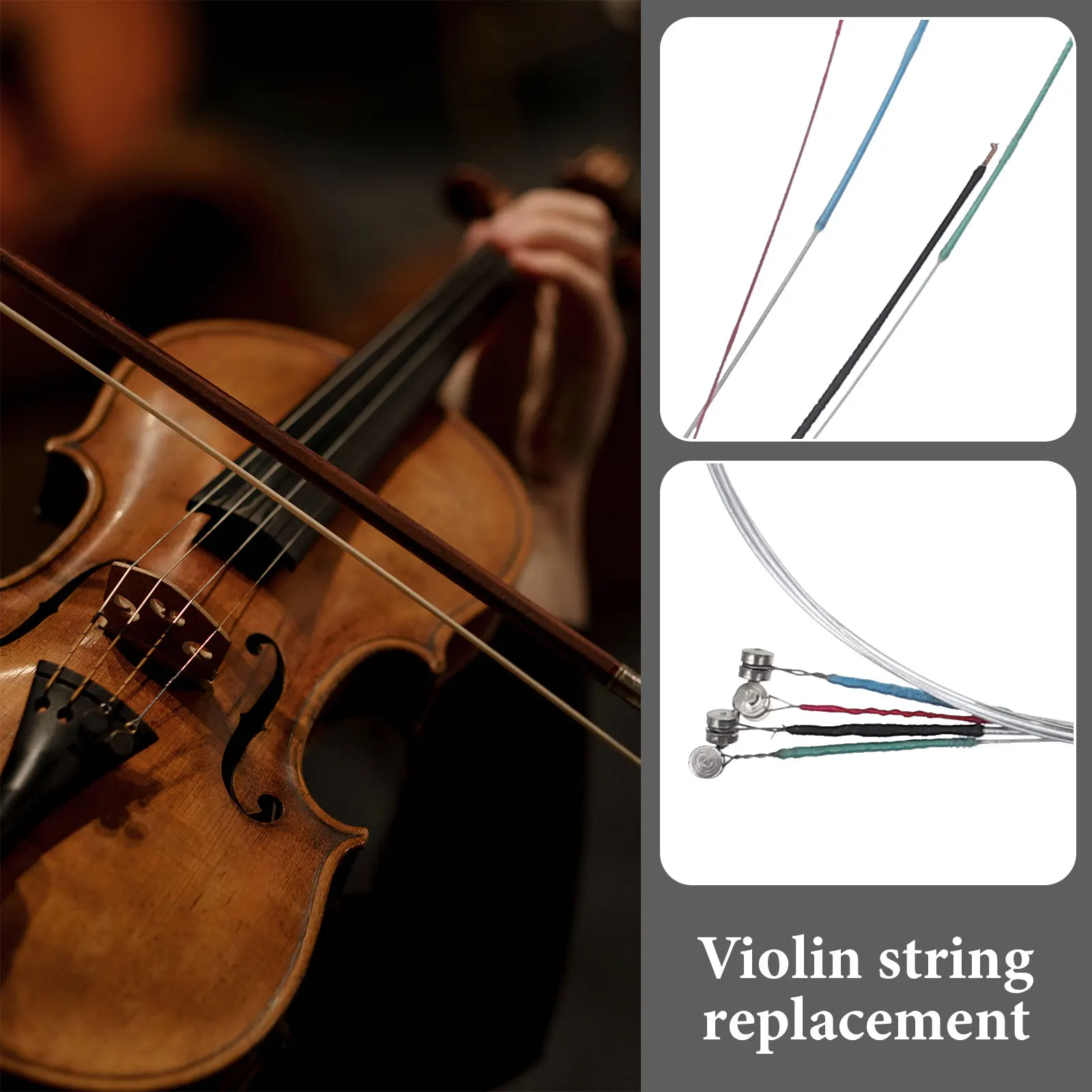 

4 Pcs Violin Strings Steel Tuner Pickup Instrument Parts Replacement Wire Tool Accessories Professional