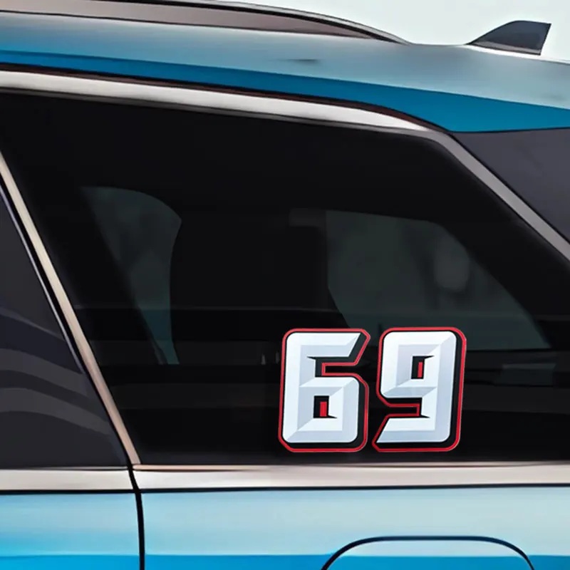 0-9 Number Vinyl Sticker, Personalized Waterproof for Auto Windows Doors Car Body, Scratch-Cover Racing-Theme Custom DIY Decor