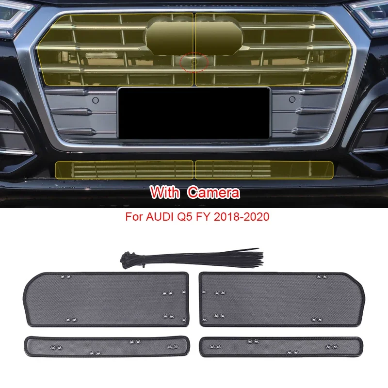 Car Insect Screening Mesh Front Grille Insert Net Styling Stainless Steel For AUDI Q5 FY Sportback 2018-2025 Auto Accessoories