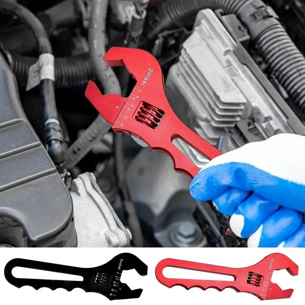 

Lightweight Adjustable Wrench Aluminum Manual AN Hose Fitting Spanner Repair Tools Red/Blue/Black Oil Hose End Fitting Spanner
