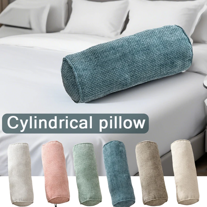 

With Zipper Chenille Neck Pillow with Cushion Core,Round Cylinder Pillow/Sleeping Leg Pillow,Suitablefor Sofa Office Chair Decor