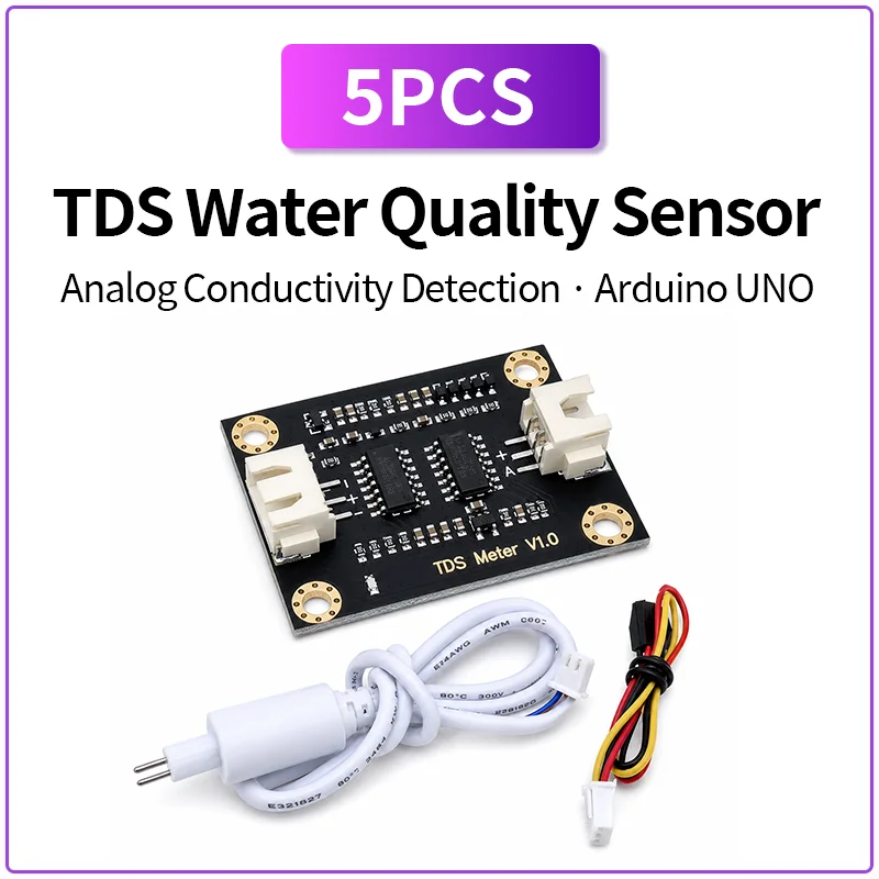 5PCS TDS Sensor Module Water Quality Detection Conductivity Sensor for Arduino UNO Liquid Testing