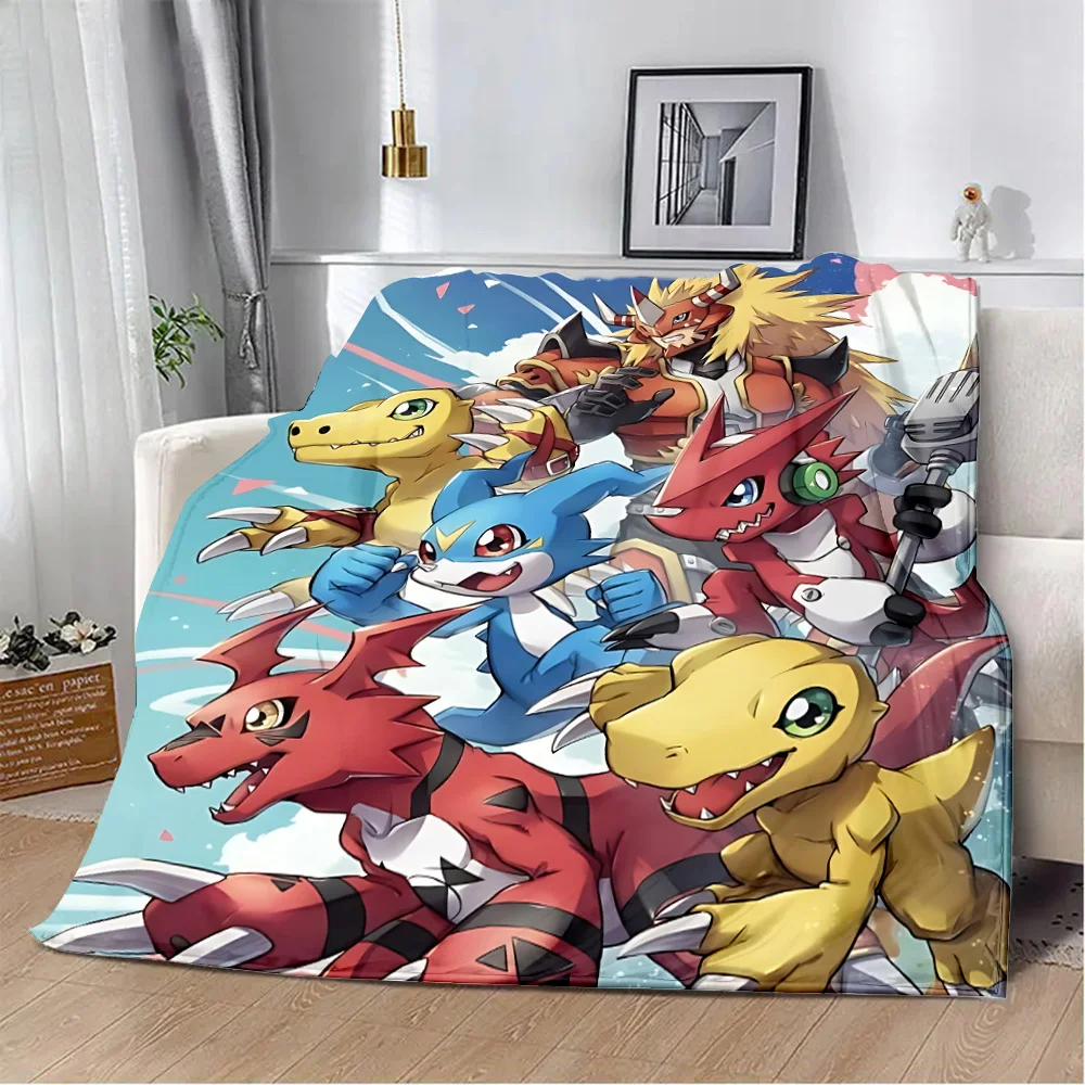 Cartoon Digimon Printed Blanket Picnic Blankets Warm Blanket Soft and Comfortable Blanket Home Travel Birthday Gift