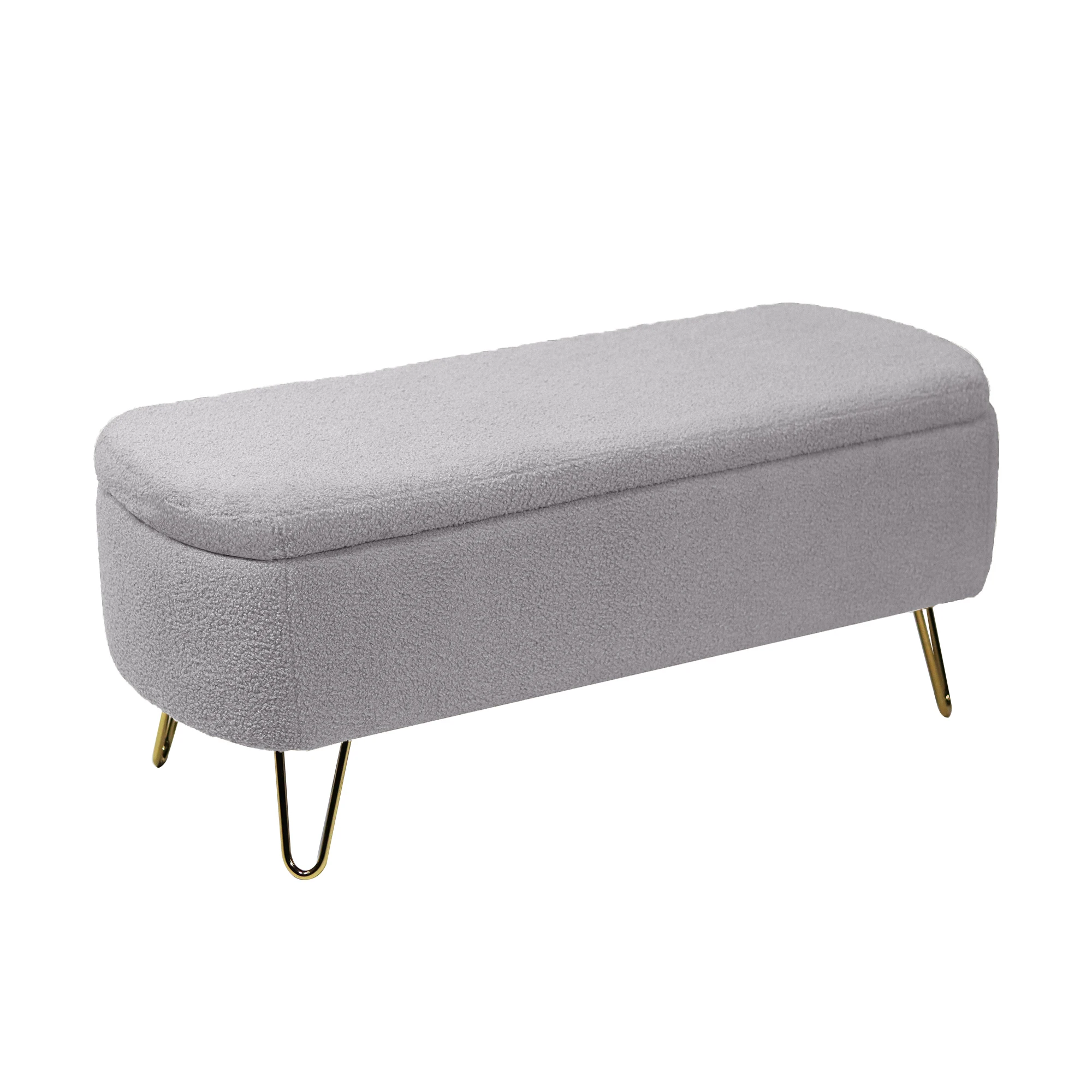 Upholstered Ottoman Storage Bench Padded Entryway Seating with Hidden Storage