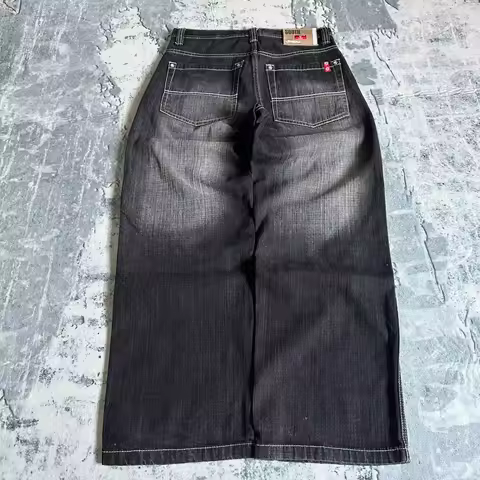 American Fashion Hip Hop Joker Oversized Jeans Women Street Y2K New Clearance Spot Hot Mopping Wide-leg Pants Unisex Loose Jeans