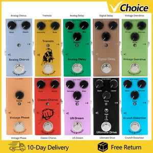Electric Guitar Effect Pedal Vintage Overdrive/Distortion Crunch/Distortion/US Dream/Classic Chorus/Vintage Phase/Digital Delay