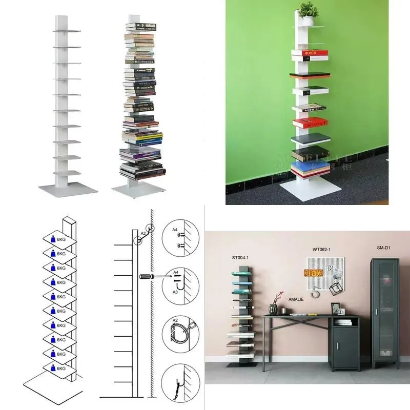 Modern Metal Modular Corner Bookshelf Invisible Convertible Design for Home Office Living Room Sustainable Iron Storage Unit