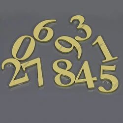10CM 3D Gold Self Adhesive Door Number Sign Number Digit Apartment Hotel Office Address Street House Number Stickers Plate Sign