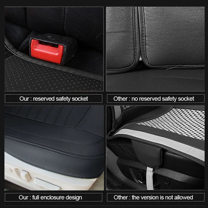 Premium PU Leather Car Seat Cover Anti Scratch Wrapped Car Seat Cushion Wear-Resistant Auto Seat Protector with Storage Pocket