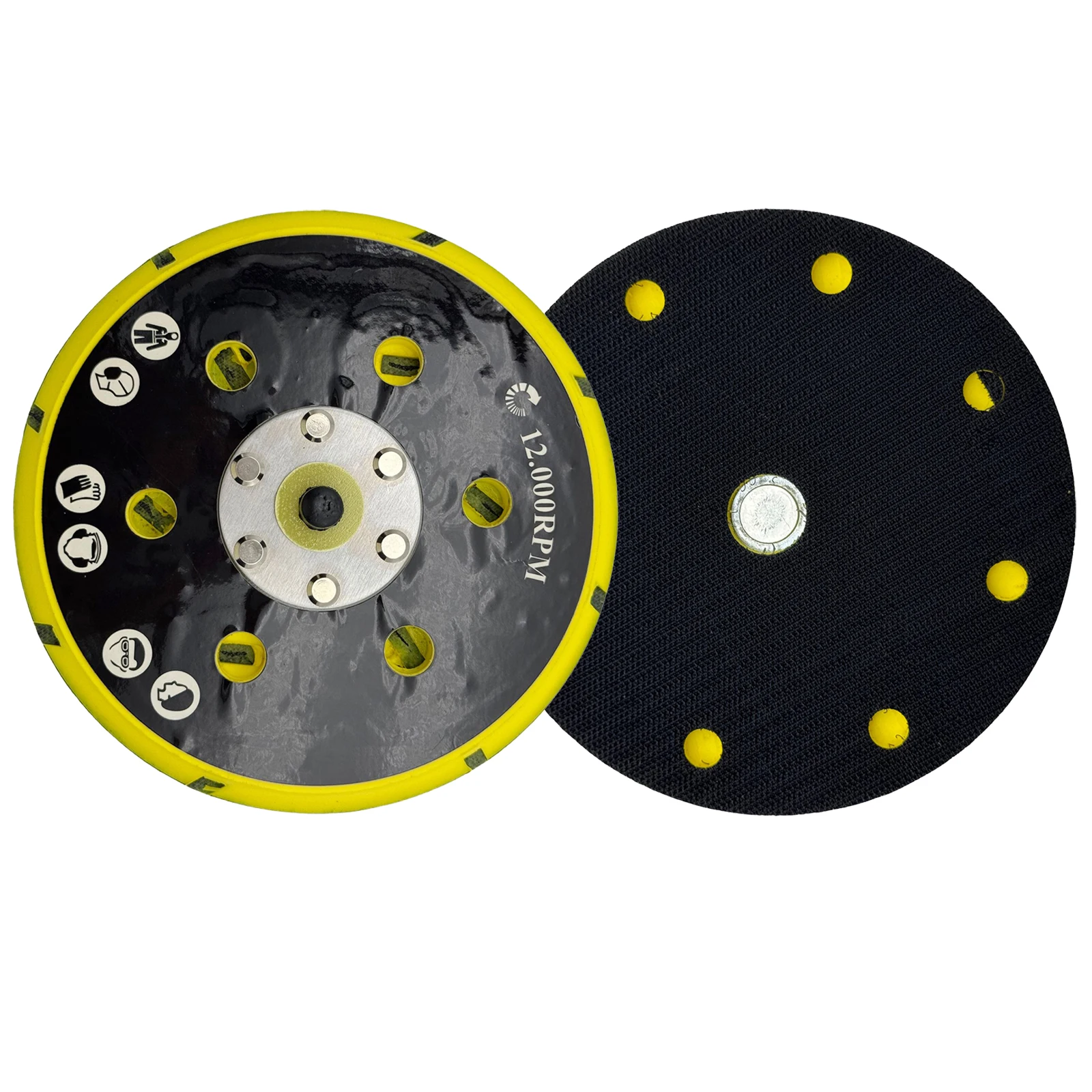 1 шт., 6-дюймовая шлифовальная подушечка с 9 отверстиями, крючок и петля, 5/16 дюйма, 24-резьбовая подложка, 150 мм, шлифовальная машина DA и полировальная опорная пластина для пневматической шлифовальной машины