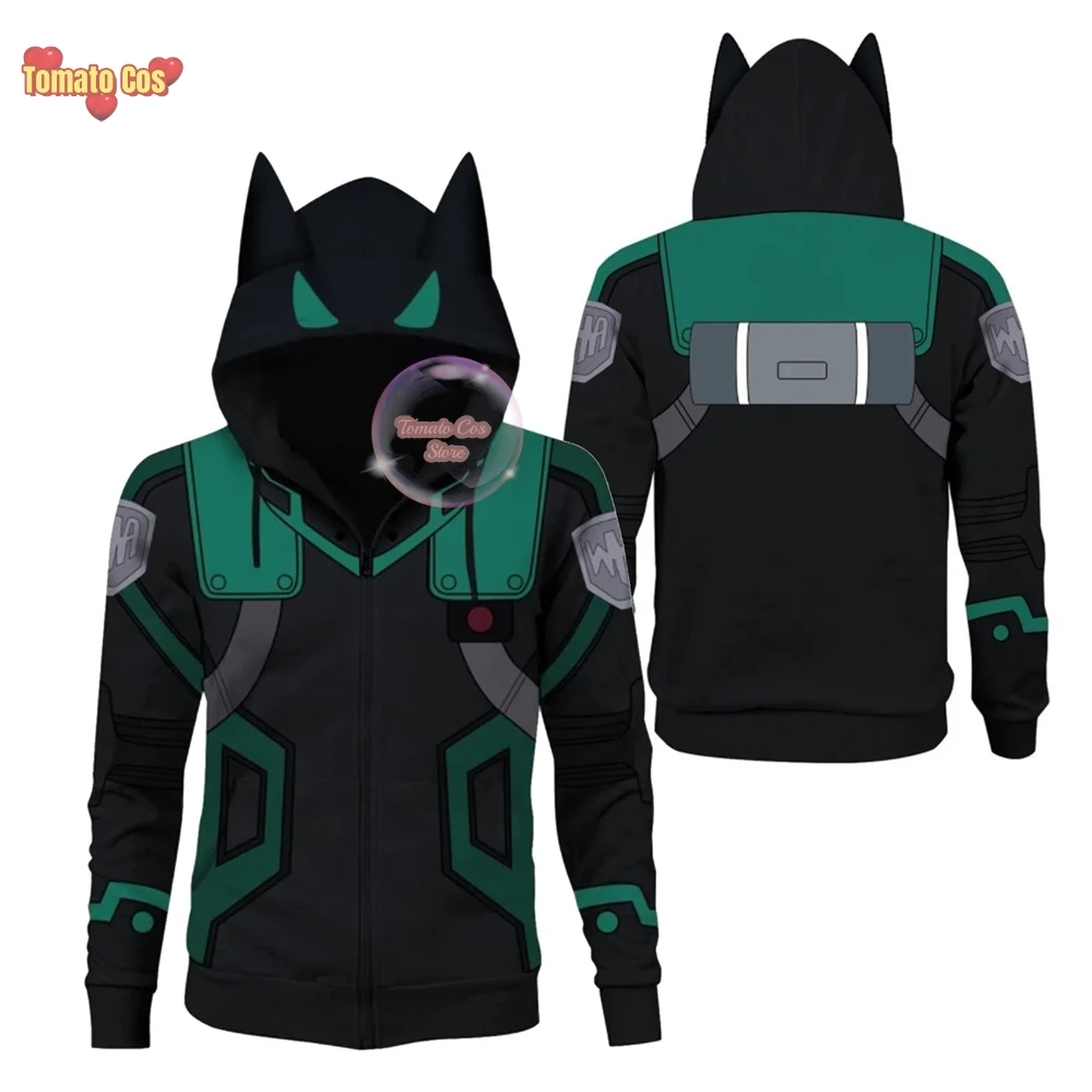 Anime My Hero Academia Midoriya Izuku Deku Cosplay Costume Jacket Adult Unisex Hoodie Coat Sweatshirts