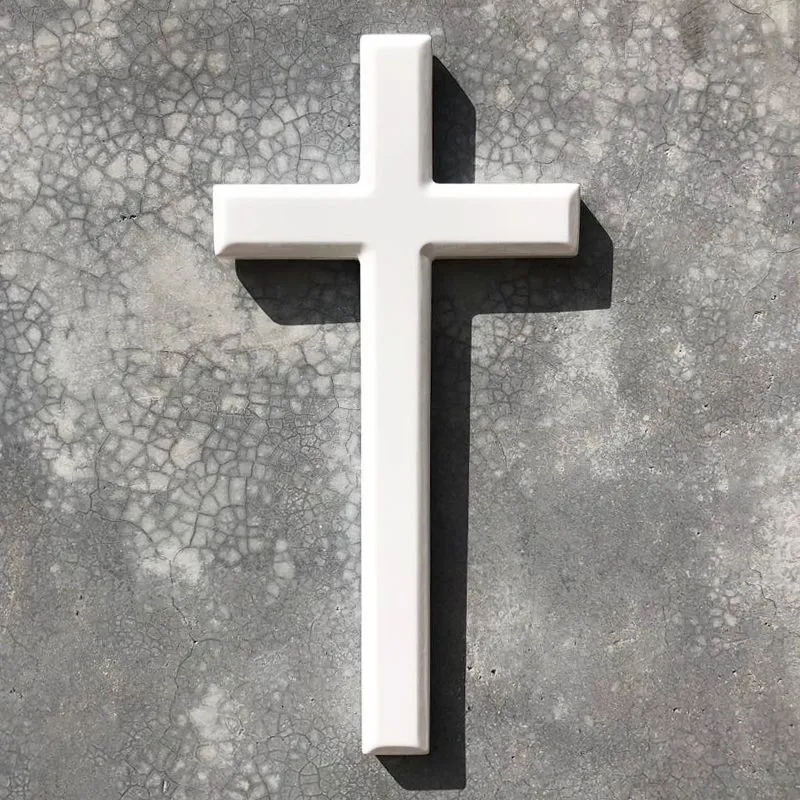 Wandkreuz aus Holz für Heimdekoration, Holzkreuze für die Wand, christliches Wandkreuz, dekoratives Wandkreuz, weißes Jesus Christus, Kirche – Detail 7