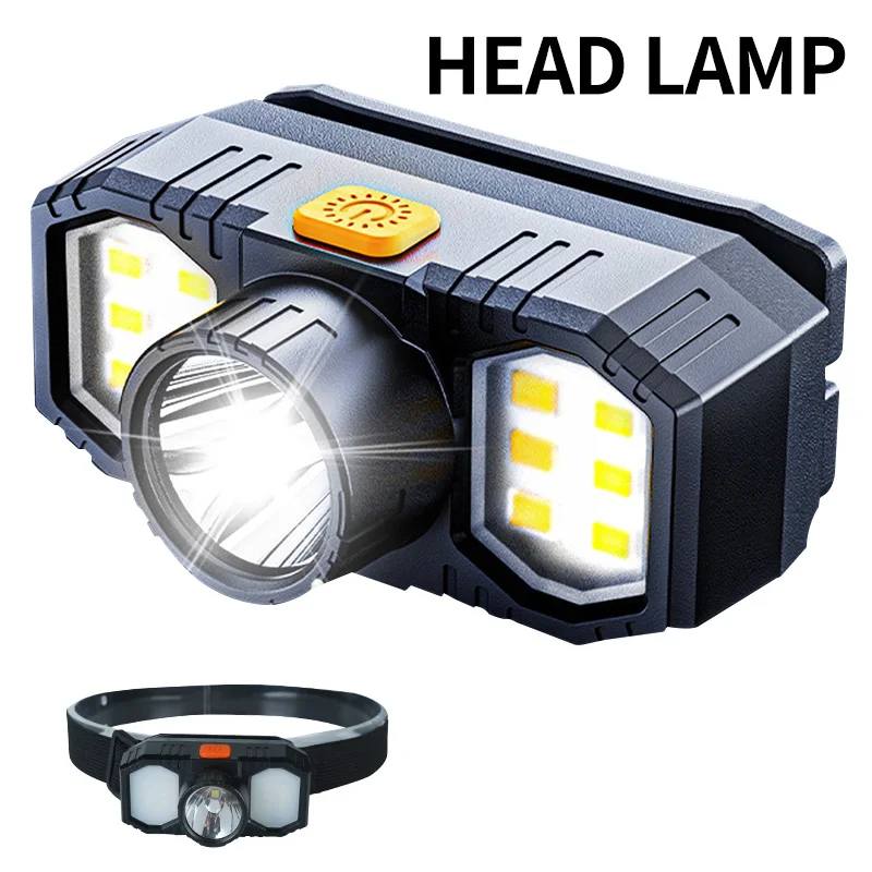 Novo LED Farol COB Mini Portátil USB Recarregável À Prova D' Água Pesca Trabalho Luz Ao Ar Livre Long Shot Cabeça Montada Tocha