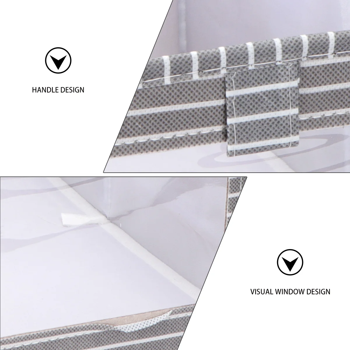 

2Pcs Foldable Clothes Organizer Storage Box Grey Wardrobe Clothes Container Household Cloth Storage Bin Large Capacity