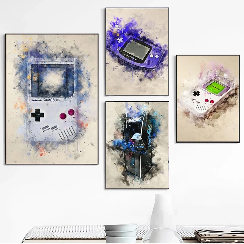 Modern Retro Mode Gaming Canvas Paintings Console Gameboy Posters and Prints Wall Art Picture for Living Room Decoration Cuadros