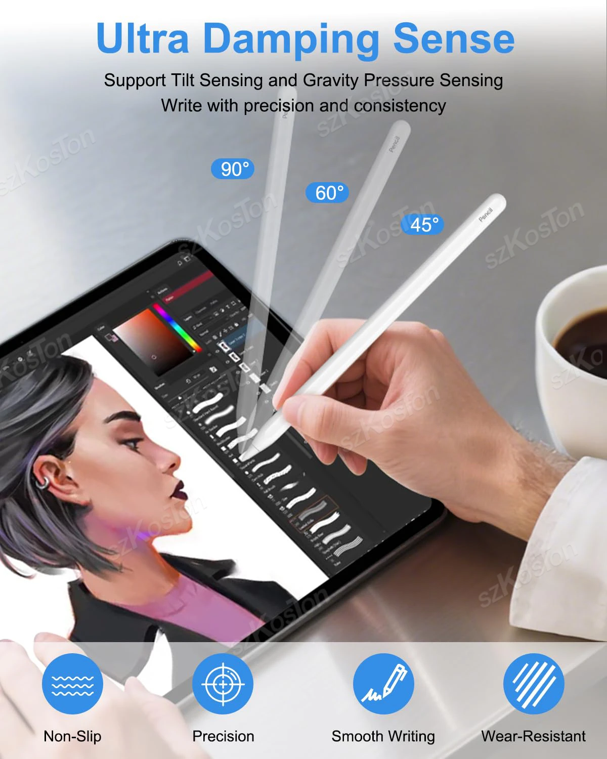 6PCS Replacement Pencil Tips for Apple Pencil Pro/ 2nd Gen/ 1st Gen/USB C Smooth Writing Drawing for iPad Pro Pen Nibs Set