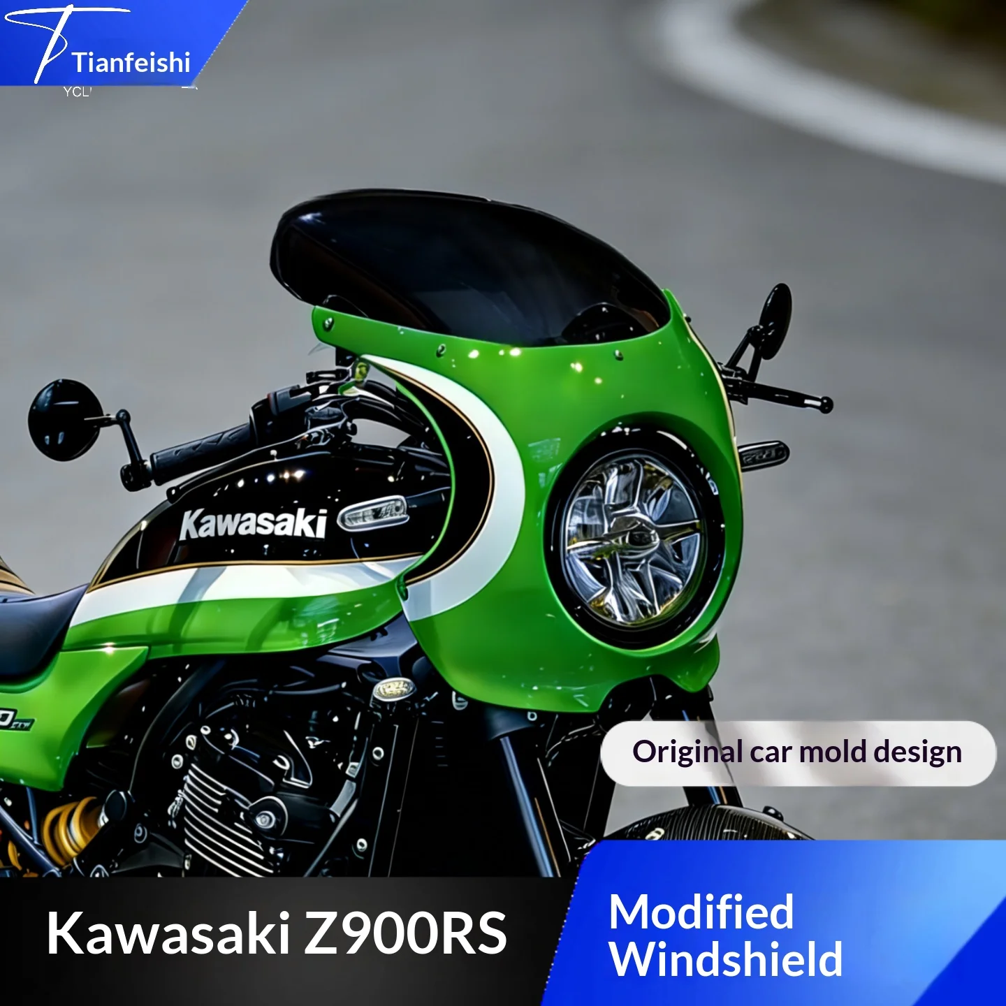 【Premium】 ForKawasaki Z900RS – Dedicated Front Fairing & Pig Nose Headlight Cowl Modification Parts
