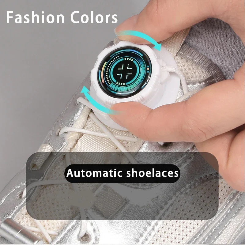 1 Pair New Automatic No-Tie Shoe Laces Thick Rope Swivel Buckle Easy Fit Shoelaces for Sneakers Adults and Kids Shoe Accessorie