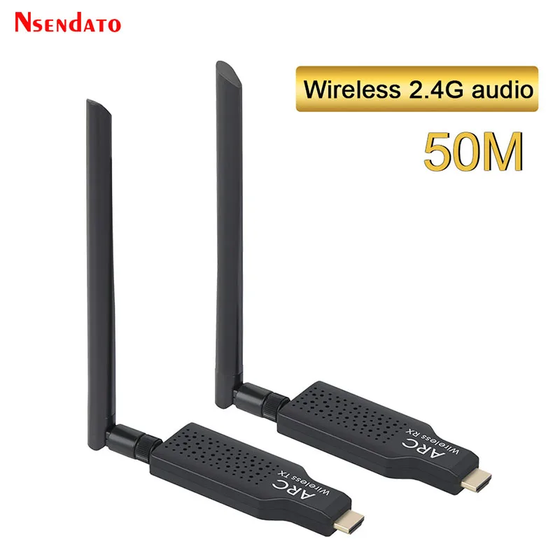 

2,4G беспроводной HDMI ARC аудио передатчик приемник комплект 50 м беспроводной HDMI Arc аудио удлинитель адаптер для ТВ-проектора ПК звуковая панель