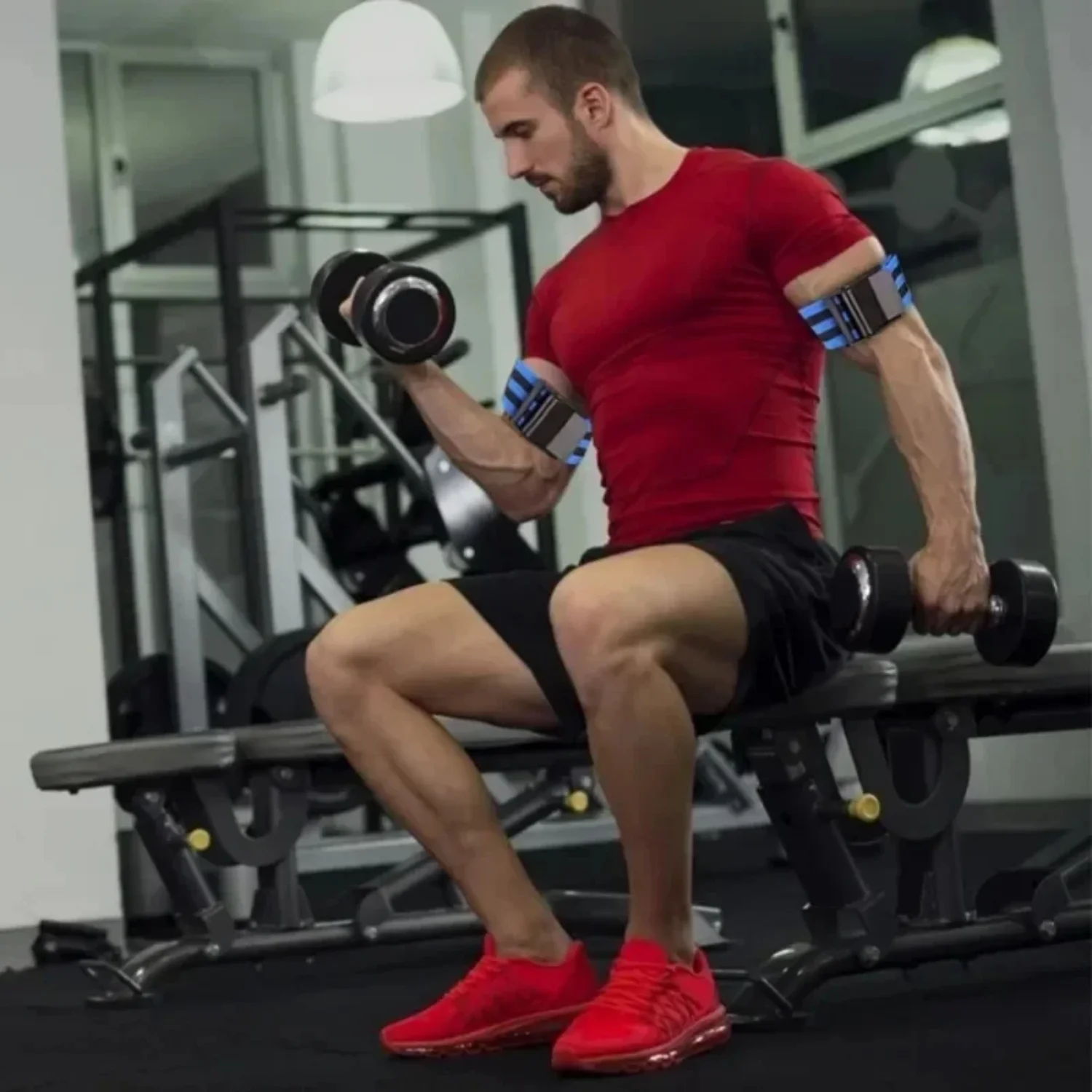 BFR الغنيمة العصابات الرجال النساء الذراع الغلوتس انسداد التدريب المقاومة الفرقة تدفق الدم تقييد العصابات التدريبات اللياقة البدنية #3